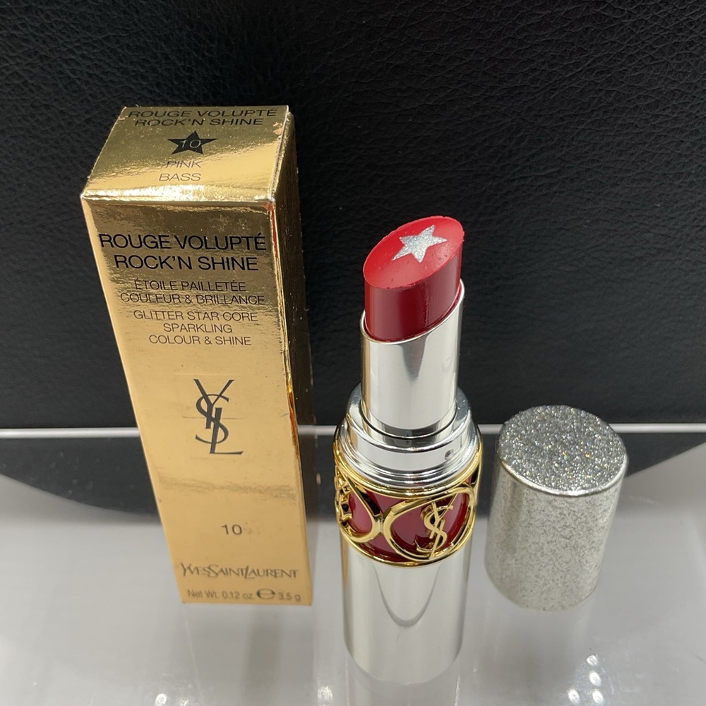 Yves Saint Laurent Rouge Volupté Rock ‘N Shine Lipstick in 10 Pink Bass - BNIB - Picture 9 of 16